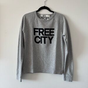 Free City grey long sleeve shirt top sweater size 1/Small Life Nature Love back
